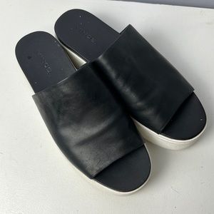 Vince Slides - Black Leather